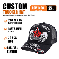 Gorra de Hip Hop de 5 Paneles con Bordado de Calavera Estilo Punk, Unisex, de Malla Transpirable, para Exteriores, Tipo Trucker