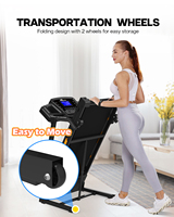 Tapis roulant électrique pliable pour usage domestique avec inclinaison manuelle, haut-parleur Bluetooth et contrôle via l'application Fitshow