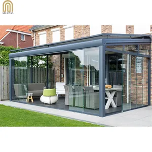 Alucasa Aluminium Transparan Kaca Musim Dingin Taman Cantik Aluminium Sunroom