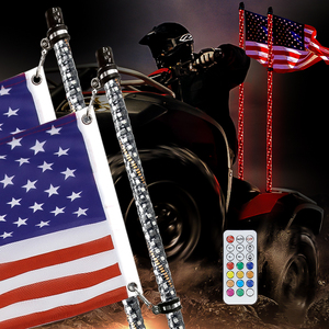 संयुक्त राज्य अमेरिका स्टॉक नि: शुल्क शिपिंग उच्च गुणवत्ता 3ft रिमोट कंट्रोल एलईडी कोड़ा का पीछा करते हुए आरजीबी सर्पिल तंग कपड़े में लपेटकर प्रतिभाशाली कोड़ा प्रकाश के लिए एटीवी यूटीवी - Product Image 1