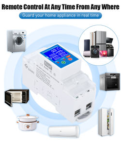 Nouveau 80A Tuya WIFI AC80-300V intelligent sur sous-tension protecteur interrupteur énergie kWh mètre pour la maison <span class=keywords><strong>Holtel</strong></span> - Product Image 4