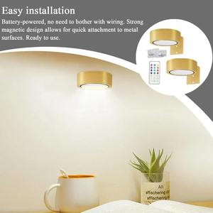 Lampe murale LED magnétique, éclairage nocturne à intensité variable, lampes magnétiques pour photos, 360°. Lampe de nuit à télécommande tactile rotative pour armoire - Product Image 4