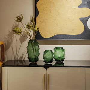 Emerald Green Both Upper and Lower Cutting Cristal Artificial Flower with <b>Vase</b> for Home Decor - Product Image 5