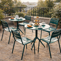 Ensemble de table et de chaises empilables pour l'extérieur, pour 2 personnes, idéal pour les terrasses de cafés et de restaurants