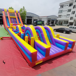 สนามแข่งขันและกิจกรรมกลางแจ้งแบบเป่าลมขนาดใหญ่สองเลนสำหรับการแข่งขันและความบันเทิง - Product Image 3