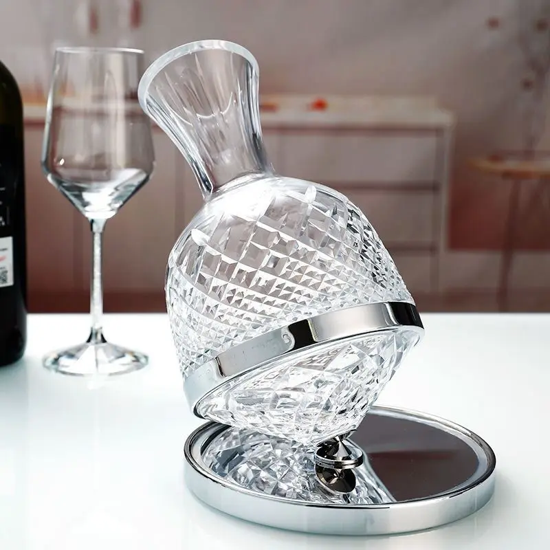 Creativo girevole bicchiere di vino rosso decanter bicchiere diamante whisky di vetro decanter Regalo scatola di imballaggio
