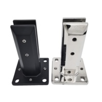 Support de fixation en verre réglable et durable au design moderne, à montage au sol, pour balustrade sans cadre, main courante et clôture de piscine