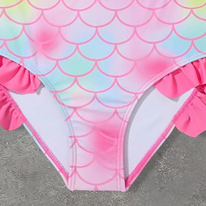 Costume da bagno a <span class=keywords><strong>due</strong></span> pezzi 2025 transfrontaliero per bambine, costume da bagno a sirena a maniche lunghe per bambini e neonata - Product Image 4