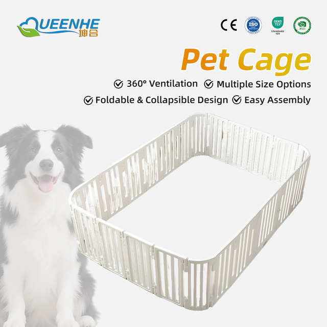 Multifunctional Dog Kennel Sturdy Stainless Steel Playpen Classic Breathable Solid Stackable Crates Plastic Tray Box Folding All
