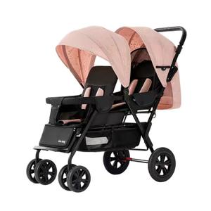 Vente en gros <span class=keywords><strong>Poussette</strong></span> <span class=keywords><strong>double</strong></span> européenne pliable 3 en 1 pour bébés avec deux lits pour enfants de 0 à 3 ans - Product Image 3