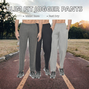 Men's <b>Jogger</b> Pants Elastic Waist Slim Fit Sports Trousers Side Pocket Casual Training Wear Wholesale Rate OEM <b>Cheap</b> Price - Product Image 2