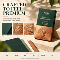 Boîtes d'emballage personnalisées pour barres chocolatées, carton de qualité alimentaire de luxe, logo personnalisé, estampage à chaud, gaufrage, vente en gros