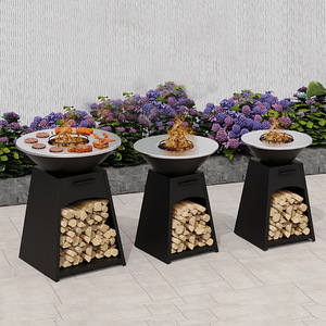 Wood Burning Fireplace Outdoor BBQ Stove Multifunctional Windproof Rustproof Firepit With Cooking Grate Log Grate Tongs - Product Image 2