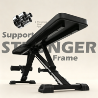 Banc de musculation multifonctionnel réglable et pliable pour usage domestique et commercial, avec support pour haltères, pour la musculation en intérieur et la sécurité en salle de sport