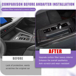 Sunmax pour VW <span class=keywords><strong>Golf</strong></span> <span class=keywords><strong>8</strong></span> MK8 GTE GTI <span class=keywords><strong>GTD</strong></span> R/Rline 2020-2022 LHD fibre de carbone sèche intérieur Central panneau de changement de vitesse couverture de cadre - Product Image 3