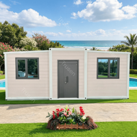 Maison modulaire pliable à structure en acier avec cadre blanc standard, installation rapide, maison intégrée pour appartement, extensible, avec porte métallique