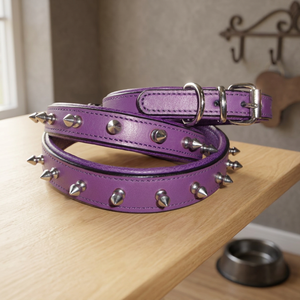 Collar de Perro de Cuero Sólido de Lujo Rivet, Precio al por Mayor Personalizado - Product Image 3