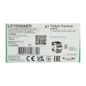 Contactor eléctrico LC1D50AED TeSys D Nuevo NFP - Product Image 2
