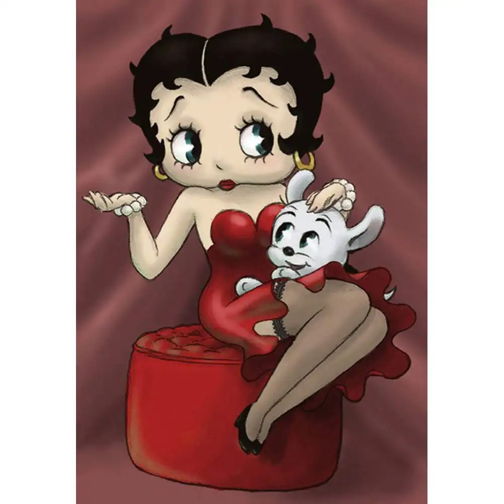 5D Diamante Pintura Betty Boop Boneca Imagem Diamante Bordado Cartoon Girl Diamond Mosaic Home Decoração