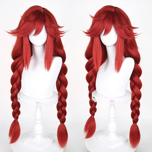 Peluca <span class=keywords><strong>de</strong></span> <span class=keywords><strong>Pelo</strong></span> Sintético <span class=keywords><strong>de</strong></span> Alta Calidad <span class=keywords><strong>con</strong></span> <span class=keywords><strong>Dos</strong></span> <span class=keywords><strong>Trenzas</strong></span>, Resistente al Calor, Color Personalizado, para Disfraces <span class=keywords><strong>de</strong></span> Anime y Halloween - Product Image 1