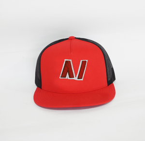 Casquette de camionneur classique à 5 panneaux, profil haut, structure rigide, visière plate, entièrement en maille, broderie 3D, logo personnalisé - Product Image 3