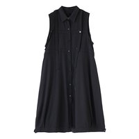 Nouvelle Robe Chemise Sans Manches Longue et Ample pour Femme, Style Minimaliste, Boutonnée sur le Devant, Effet Superposé, Printemps-Été 2026, Vente en Gros