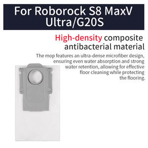 Pièces de rechange pour aspirateur robot <span class=keywords><strong>Roborock</strong></span> <span class=keywords><strong>S8</strong></span> MaxV Ultra G20S, pièces détachées pour usage domestique, brosse latérale, tampon de nettoyage lavable, 18 pièces - Product Image 5