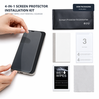 Kit d'outils de protection d'écran de téléphone avec lingettes humides, chiffon anti-poussière et raclette en feutre pour une installation sans bulles, vente en gros OEM