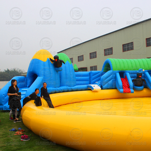 <span class=keywords><strong>Grand</strong></span> parc aquatique gonflable géant sur le thème de l'ours de dessin animé, avec toboggan aquatique mobile multi-pistes et parc de jeux gonflables amusant - Product Image 5