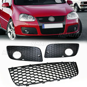 Grille de pare-chocs avant en maille automatique + cache de phare antibrouillard pour VW Golf GTI Jetta GT MK5 2005 2006 2007 2008 2009 - Product Image 1