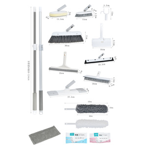 Mopa Plana Multifuncional Manos Libres con Palo de Acero Inoxidable, Mopa de Microfibra, Escoba de Acero Inoxidable, Cepillo de Limpieza, Limpiador - Product Image 2