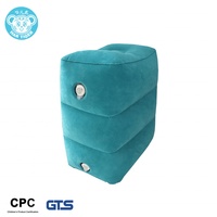 Almohada de Viaje Inflable Plegable Ajustable, Anti-Pilling, Portátil, para Debajo del Escritorio, Reposapiés