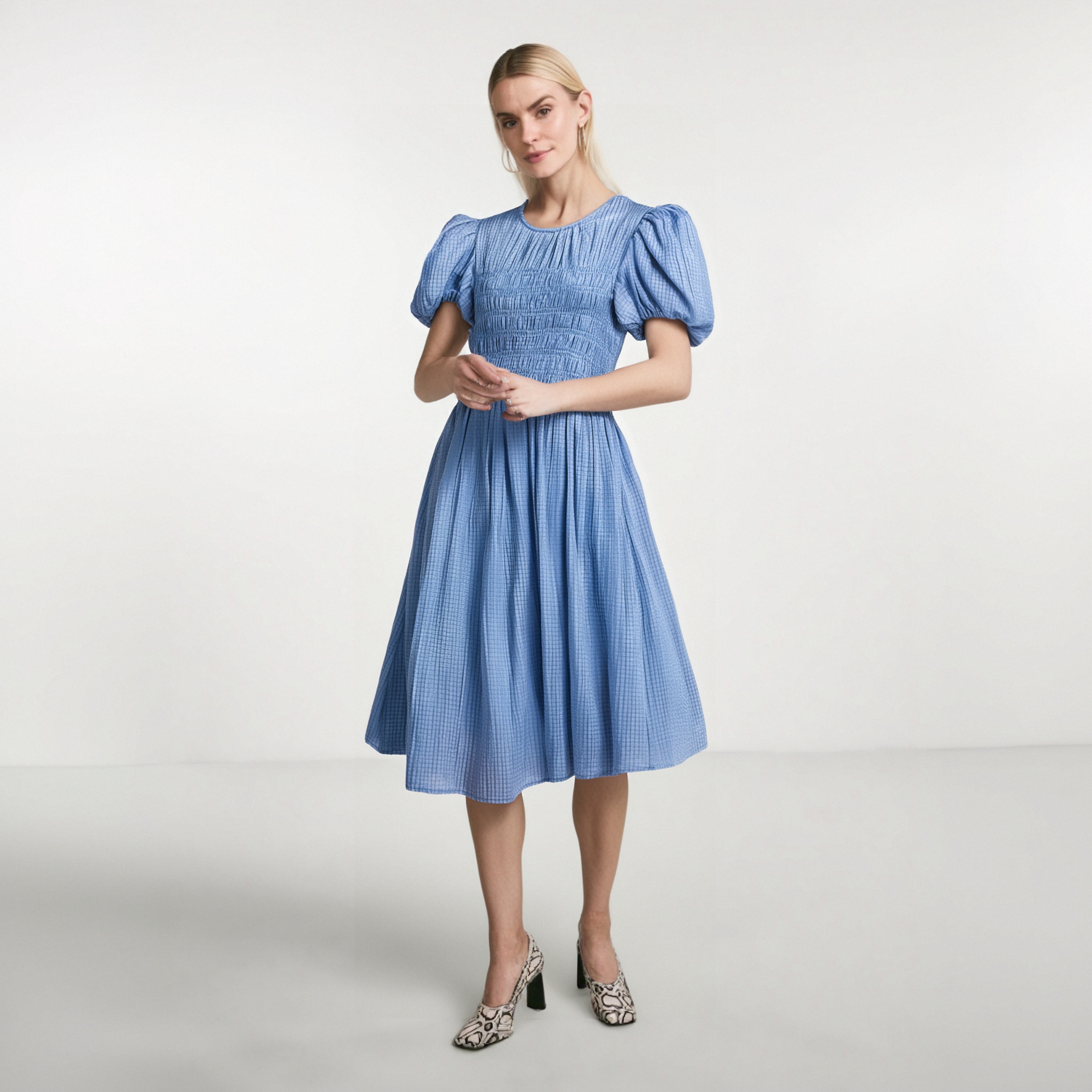 Shop Blue Peplum Dress for Women Elegant Stylish