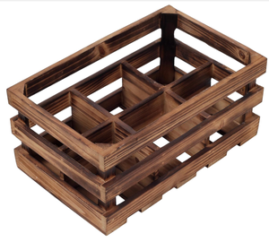 Panier de rangement <span class=keywords><strong>en</strong></span> bois brûlé sur mesure, style ferme, pour bouteilles de <span class=keywords><strong>vin</strong></span>, décoratif pour le lait - Product Image 4