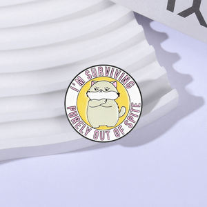 Pin de Esmalte con Diseño de Gato Tsundere, Humor Sarcástico, Broche para Mochila, Solapa, Joyería, Regalo para Amigos - Product Image 2