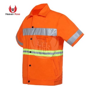 Haute Visibilité À Manches Courtes Chemise de Sécurité Bande Réfléchissante Argentée Construction Sécurité Sécurité Vêtements De Travail Chemise - Product Image 1