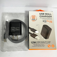 Cargador de Pared de Carga Rápida de 5V 2.4A con Doble USB y Enchufe Estadounidense, con Cable USB a 8 Pines, Especial para el Mercado Estadounidense para iPhone