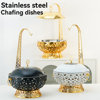 Luxuriöser Kommerzieller Hotel-Restaurant-Speisenwärmer 4/6/8L Gold Buffet-Ausstattung Chafing-Dish-Set Hängende Rechaud-Schale mit Deckel