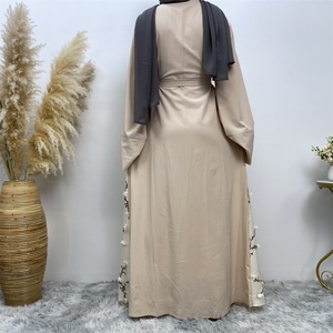 1789 #   Diseño de Moda Musulmana, Cárdigan Elegante con Flores Bordadas en 3D, 3 Colores, Abaya Popular - Product Image 6