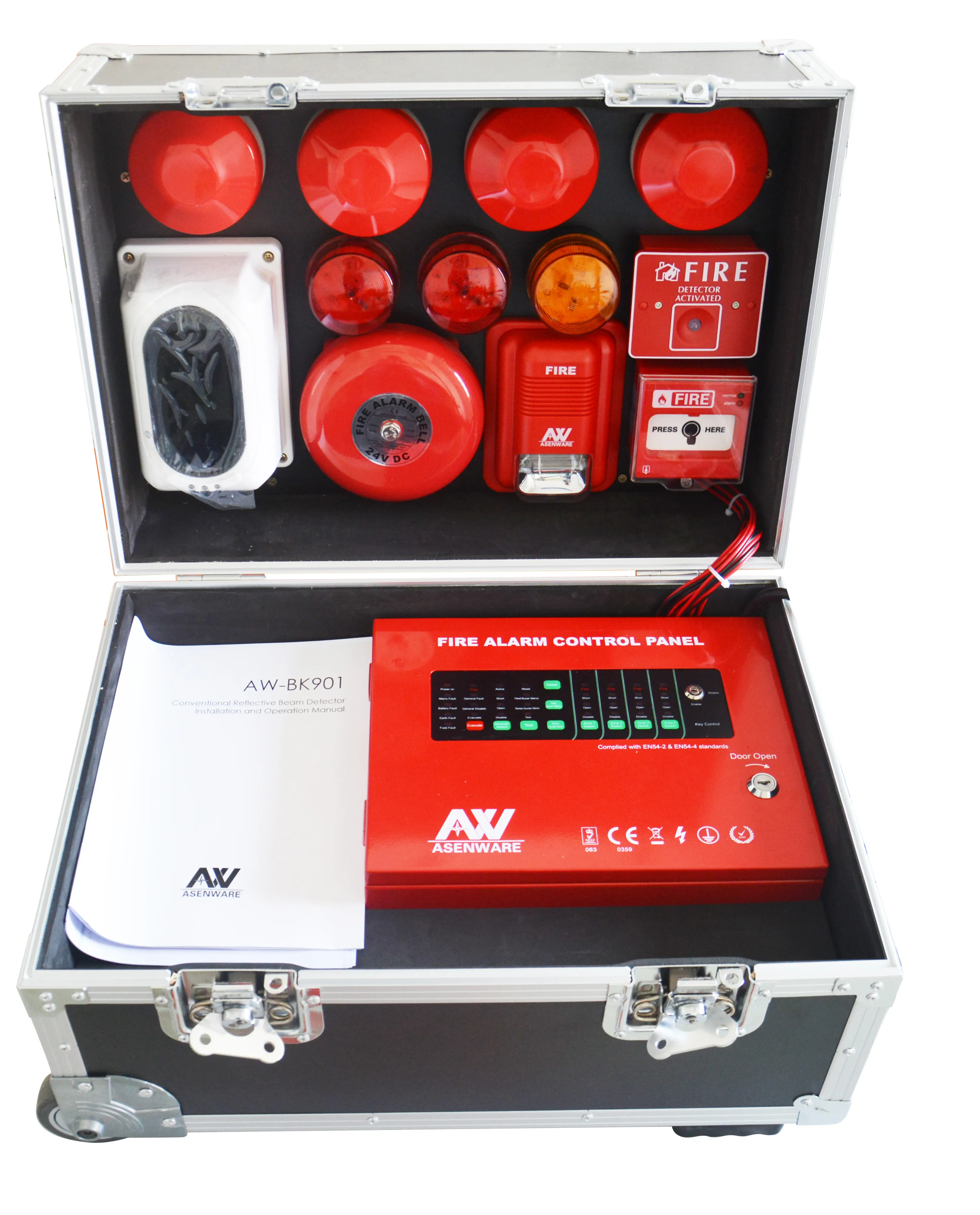 Panel de Control de alarma contra incendios, caja de muestra de sistema de alarma contra incendios estándar, gran oferta