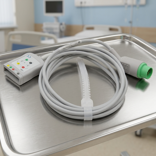 Medical Accessories Compatible with Fukuda Denshi ECG Trunk Cable 9 Pin 5 Leads 2.5M IEC ISO TPU ISO Certified