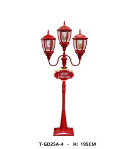 Farol de Navidad de Plástico Rojo y Blanco con Luces LED y <span class=keywords><strong>Música</strong></span> para las Fiestas - Product Image 6