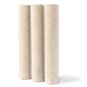 Akupanel moderne Panneaux muraux acoustiques en bois <span class=keywords><strong>MDF</strong></span> semi-rond plaqué daim beige <span class=keywords><strong>Panneau</strong></span> acoustique à lamelles en bois avec feutre de chameau clair - Product Image 1
