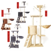 Nouveauté 2024 : Arbre à chat en bois de luxe avec maisonnette pour chat – En stock
