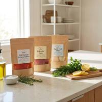 Sachet Doypack Personnalisé Imprimé pour Filets de Poulet, Saumon, Thon – Emballage Sous Vide Haute Barrière de Qualité Alimentaire pour Fruits de Mer