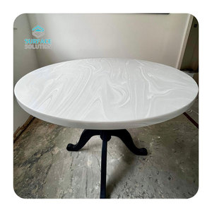 Trung Quốc Nhà Máy Lớn Tấm Đá Nhân Tạo Tùy Chỉnh Acrylic Rắn Bề Mặt Vật Liệu Hình Chữ Nhật Đá Cẩm Thạch Bàn Ăn Cho Nhà Hàng - Product Image 4