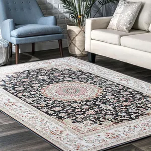 Feltro antiscivolo lavabile in poliestere con supporto a punti tappeto persiano morbido tappeto tradizionale tappeto stampato in poliestere 3d per soggiorno