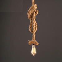 Lampe suspendue DIY Loft rétro industrielle vintage steampunk E27 en corde de chanvre pour bar, restaurant, salle à manger