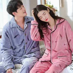 Pijamas de Franela de Manga Larga para Mujer, Otoño Invierno, 100% Algodón, para Parejas, Ropa para <span class=keywords><strong>el</strong></span> Hogar, en Nombre de la Tienda de Distribución This Life - Product Image 3