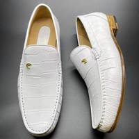 Chaussures mocassins en cuir de crocodile véritable, prix direct d'usine Goodyear, chaussures habillées décontractées de luxe pour hommes